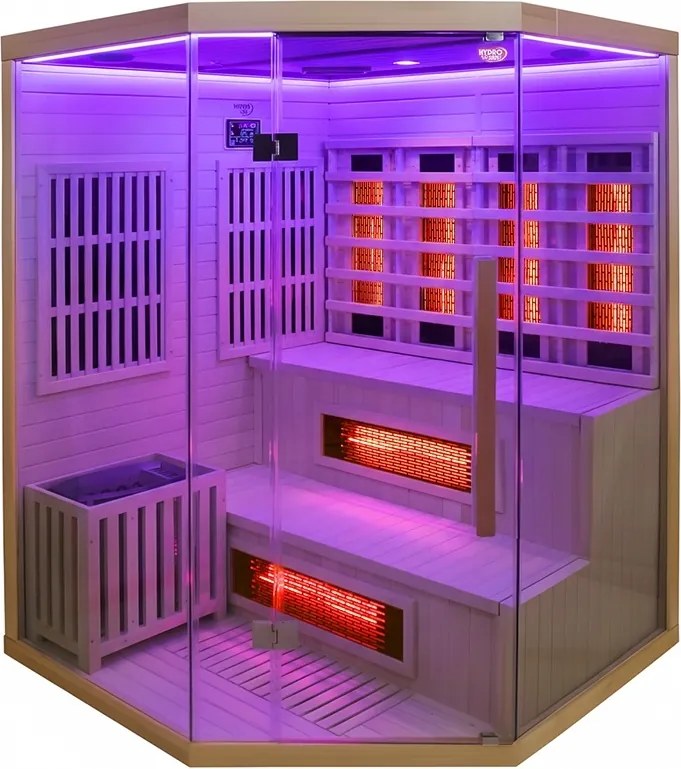BPS-koupelny Kombinovaná sauna 2v1 HYD-7524 - Infrasauna + fínska sauna 150x150, 4-5 osôb