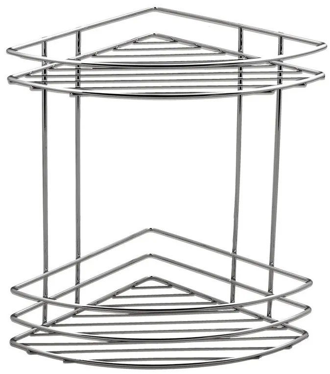 Aqualine Aqualine, Chrom LINE drôtená rohová polica dvojitá, chróm, 37010