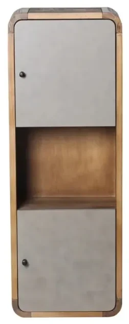 furniture-nabytek.cz - Masívna sada kúpeľňového nábytku Dingle z recyklovanej borovice a MDF, lakovaná, prírodná / sivá
