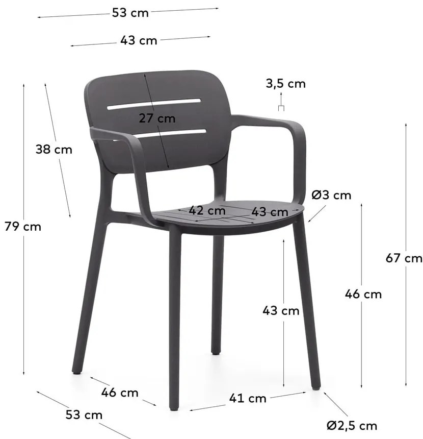 Sivá plastová záhradná stolička Morella – Kave Home