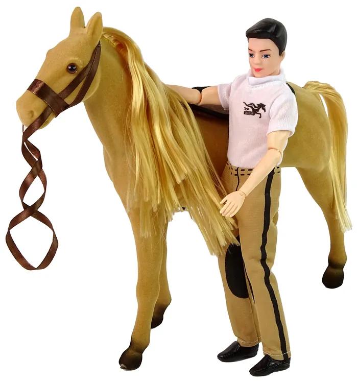 Lean Toys Bábika s hnedým koňom a doplnkami