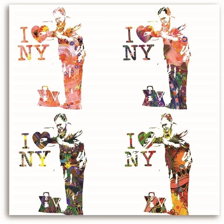 Gario Obraz na plátne Banksy nástenná maľba I love New York, koláž Rozmery: 30 x 30 cm