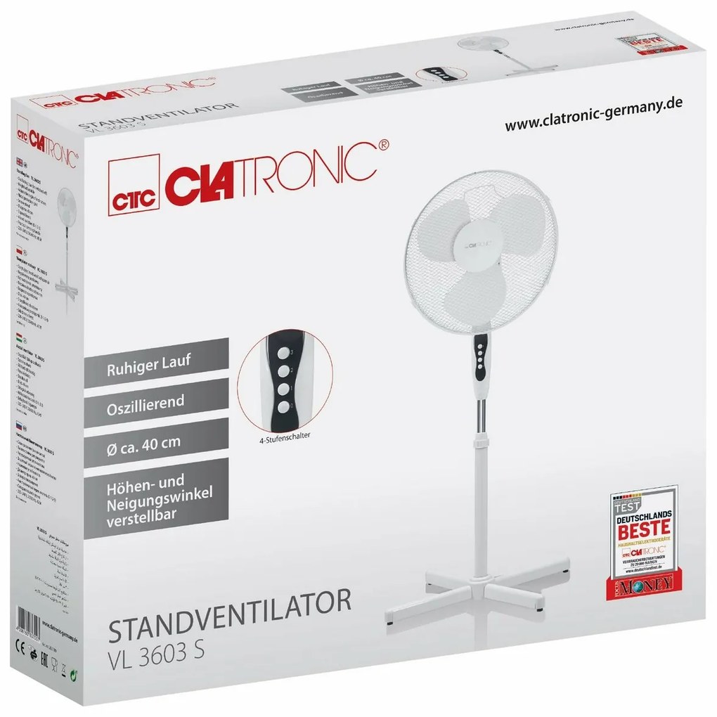 Clatronic VL 3603 S WH stojanový ventilátor 40 cm, biela