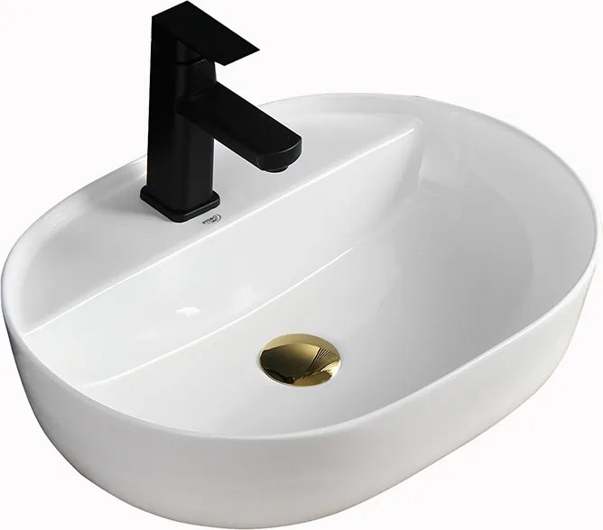 BPS-koupelny Keramické umývadlo na dosku HYD-EI-WH-605 60,5x40,5 cm, biele