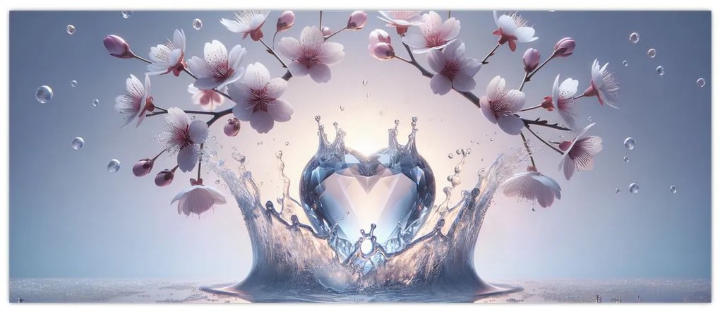 Obraz - Diamantové srdce (120x50 cm)
