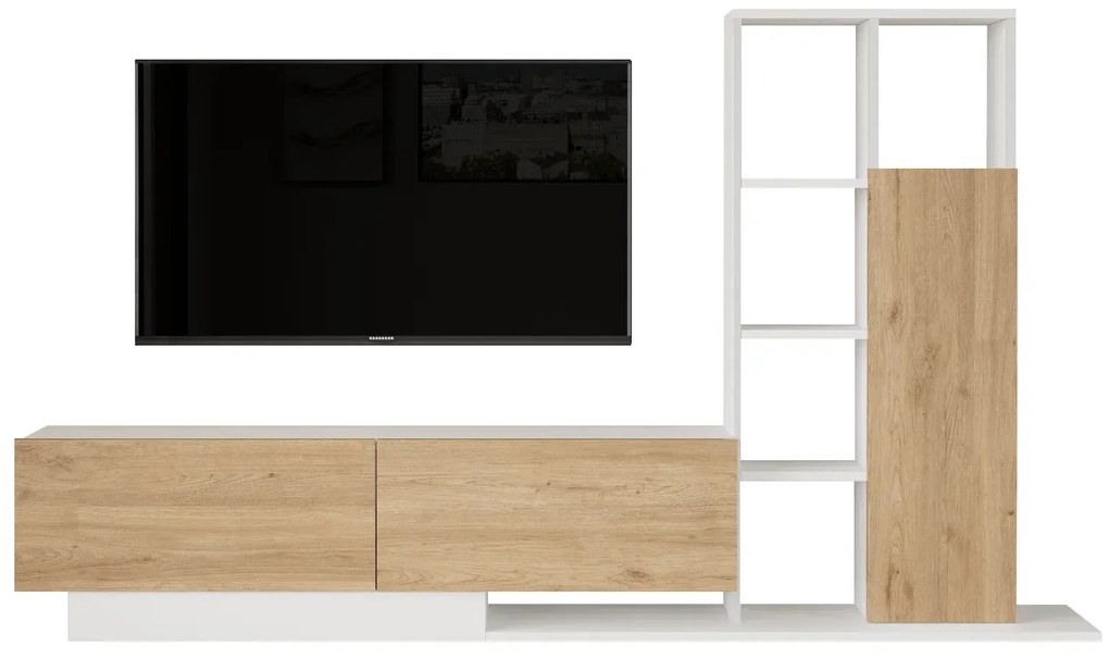TV stena Houseland Blaze Oak Castello/biela