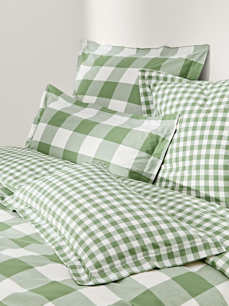 Kockovaná bavlnená obliečka na paplón Nels