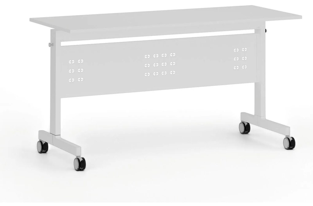 Mobilný stôl PRIMO MOBI, 1400 x 600 mm, biela podnož, biela