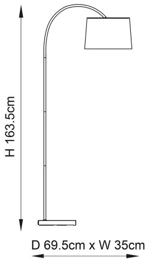 Endon 78163 - Stojacia lampa CARLSON 1xE27/60W/230V šedá/čierna