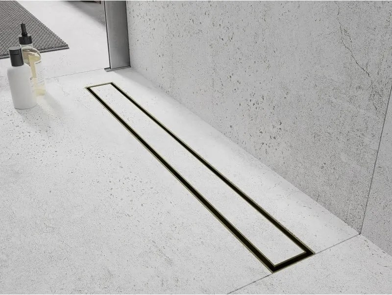 Mexen Flat 360° M13 sprchový žľab 2v1, 100 cm, zlatá matná, 1A10100-40