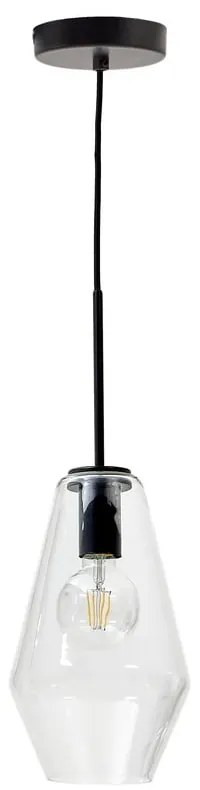 Čierne závesné svietidlo so skleneným tienidlom ø 17 cm Mao – Kave Home