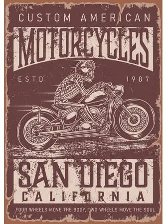 Ceduľa Motorcycles - San Diego California