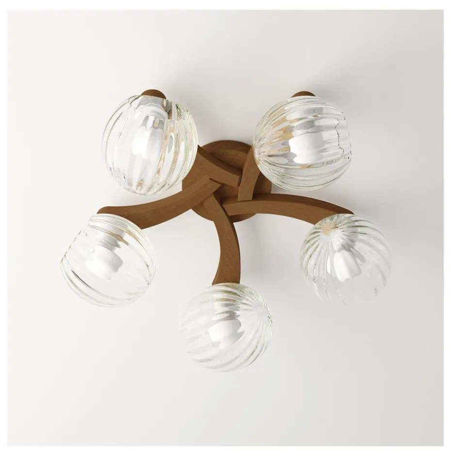 Light4home Prisadený luster PLEIADA 5xE14/40W/230V světlé drevo LH0291