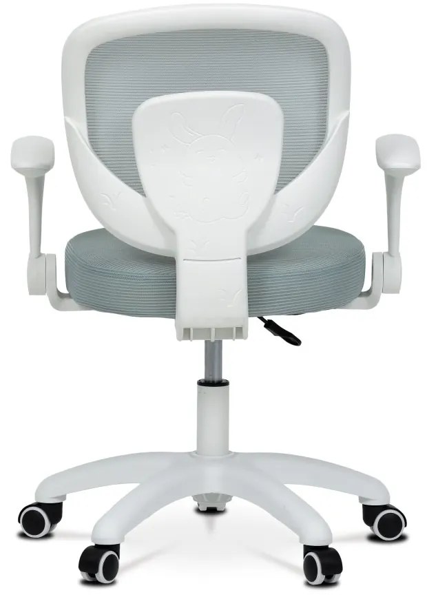 Detská pracovná stolička DINO — sieť / látka, mentolová