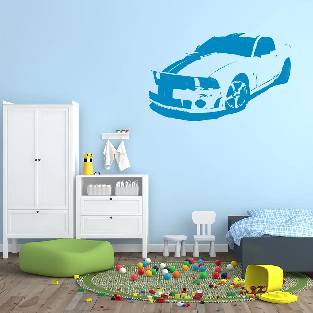 Veselá Stena Samolepka Auto Mustang Farba: oranžová, Veľkosť: 60 x 37 cm
