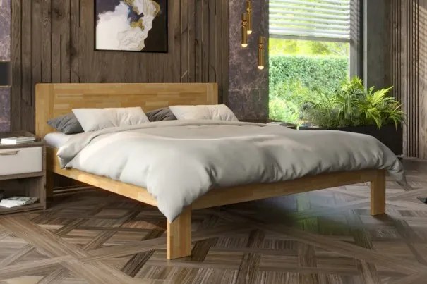 ProSpánek Masívna drevená posteľ s elegantným dizajnom z prírodného buku Amy, prevedenie BO101, 180x200 cm