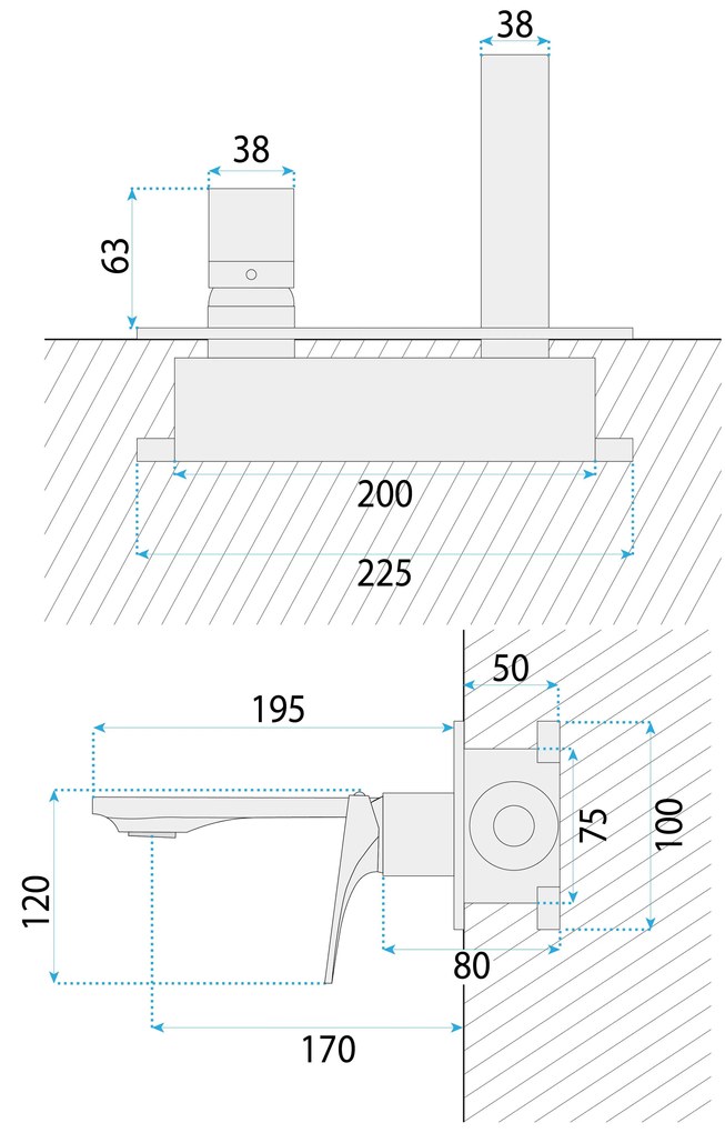 Rea Joe, podomietková umývadlová batéria + BOX, zlatá matná, REA-B3620