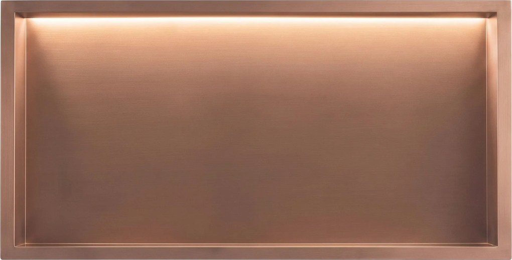 Rea Rea, vstavaná kúpeľňová polica s LED osvetlením, 30 × 60 cm, medená matná, REA-08568