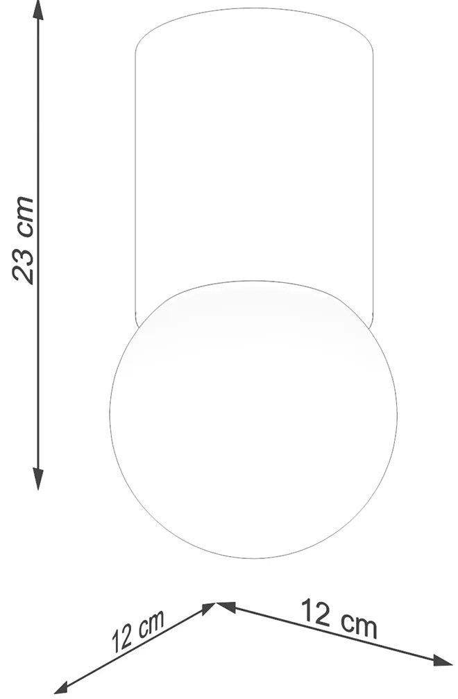 Stropné svietidlo Boomo, 1x biele sklenené tienidlo, drevo, (23 cm)