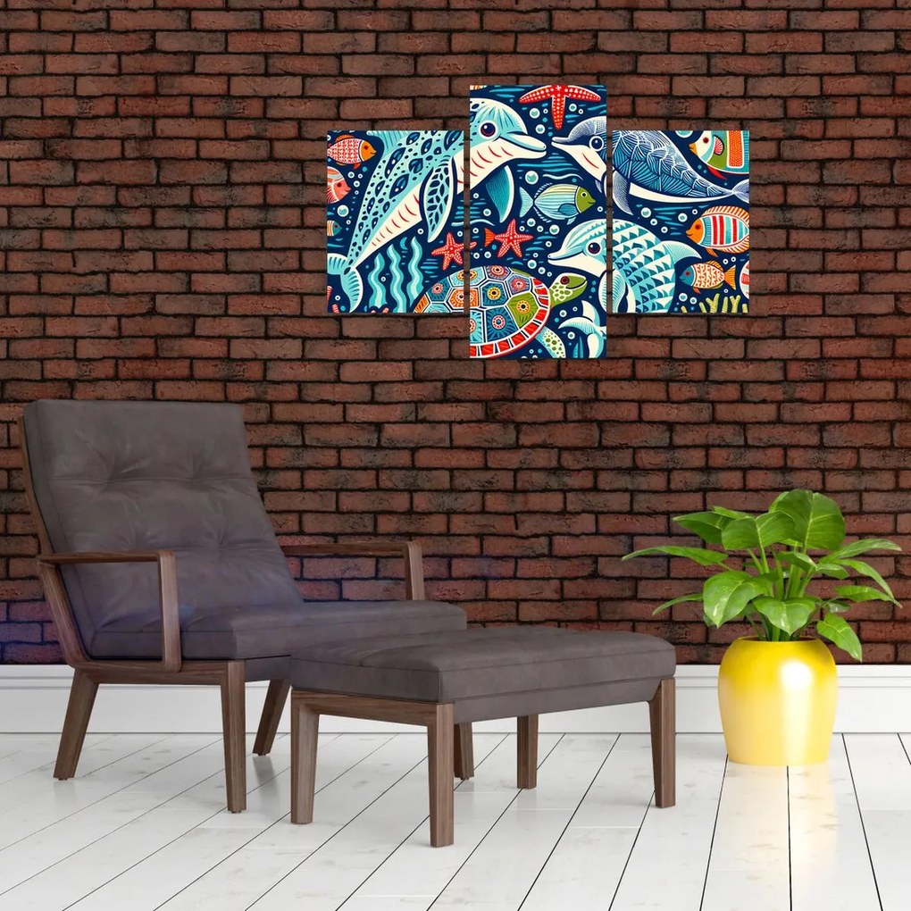 Obraz – Kreslené vodné zvieratká (90x60 cm)
