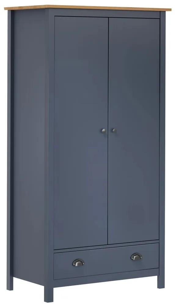 vidaXL 2-dverový šatník Hill Range sivý 89x50x170 cm borovicový masív