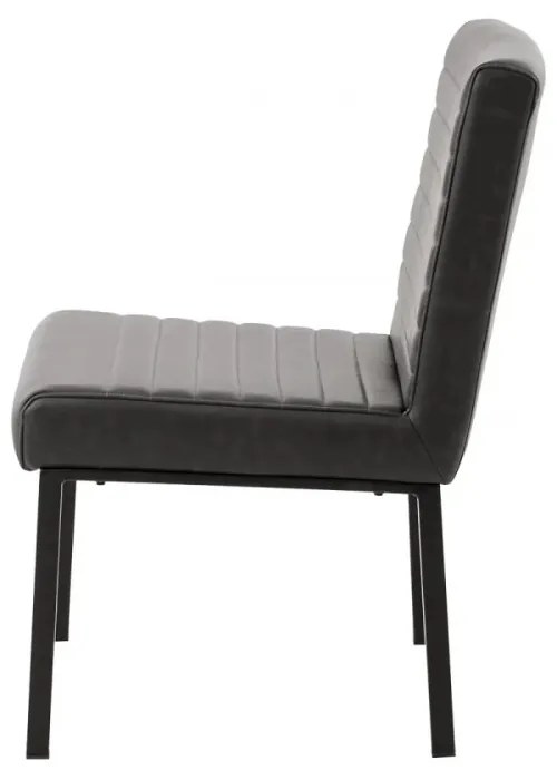 furniture-nabytek.cz - Čalúnená stolička Wingston z umelej kože a kovu, nosnosť 250 kg, šedá