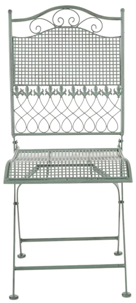 Kovová skladacia stolička Kiran (SET 2 ks) - Zelená antik