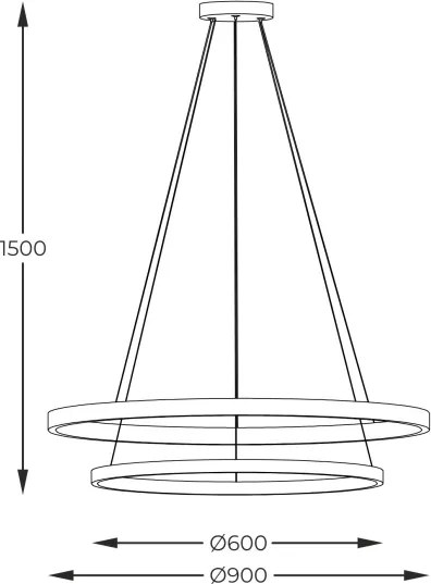 Zuma Line PEN89424-60+90BK-LED Luster na lanku HORIK LED/72W/230V 3000/4000/6000K