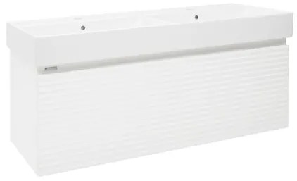 Kúpeľňová skrinka s umývadlom Naturel Savona 118x43x44, 8 cm biela lesk SAVONA120BIU2