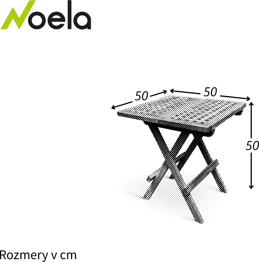 Noela Skladací stolík z teakového dreva Piknik