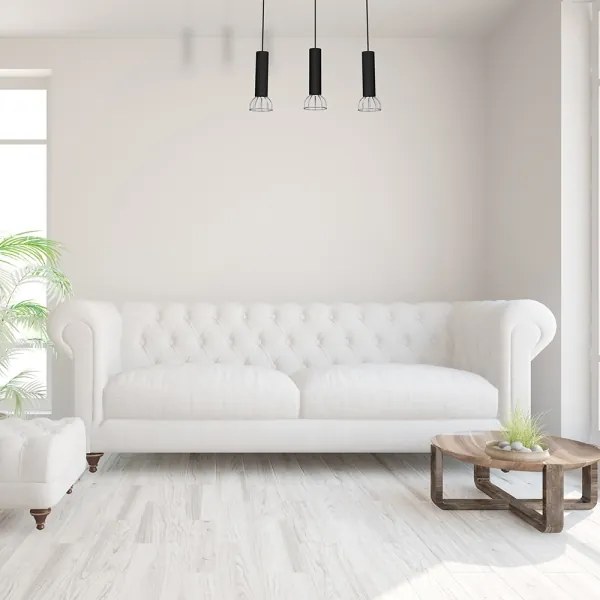 Luster na lanku DANTE 3xGU10/25W/230V čierna/lesklý chróm