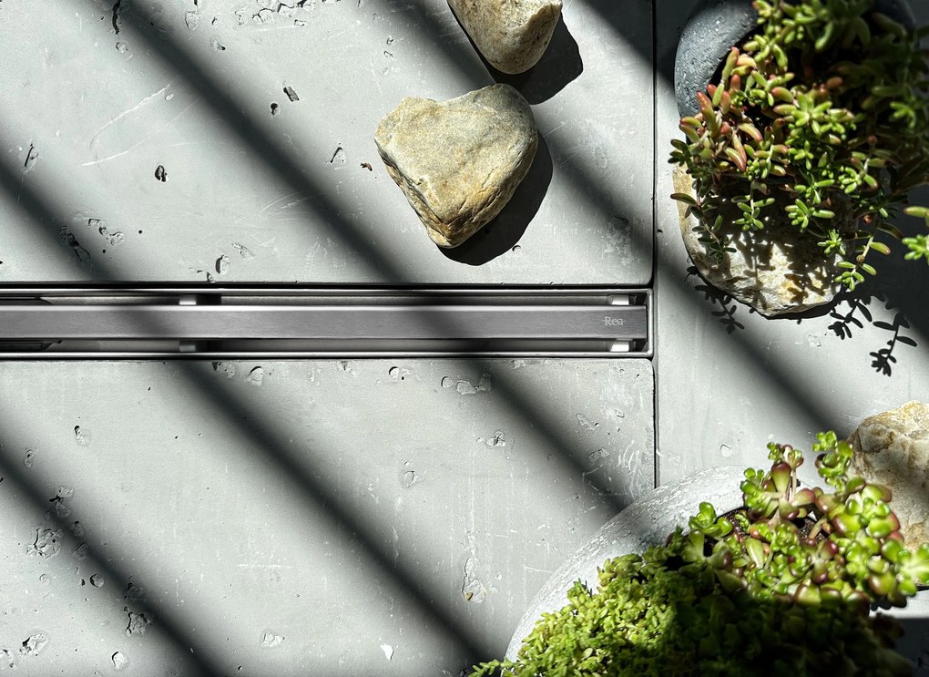 Rea Neox Slim Pro, odtokový sprchový žľab 100 cm, brúsená oceľ, REA-G5803