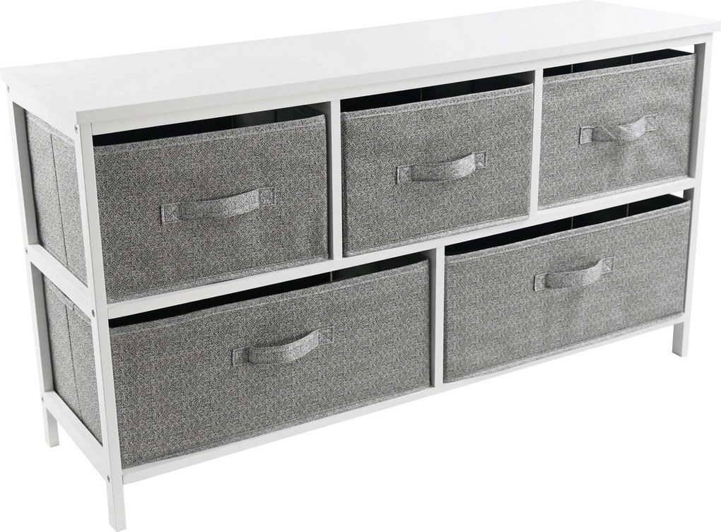 XXXLutz KOMODA, borovica, sivá, biela, 101/55/30 cm Carryhome - Detské izby - 004201012001