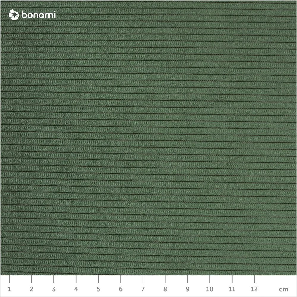 Zelená menčestrová rozkladacia rohová pohovka Micadoni Home Moghan, ľavý roh