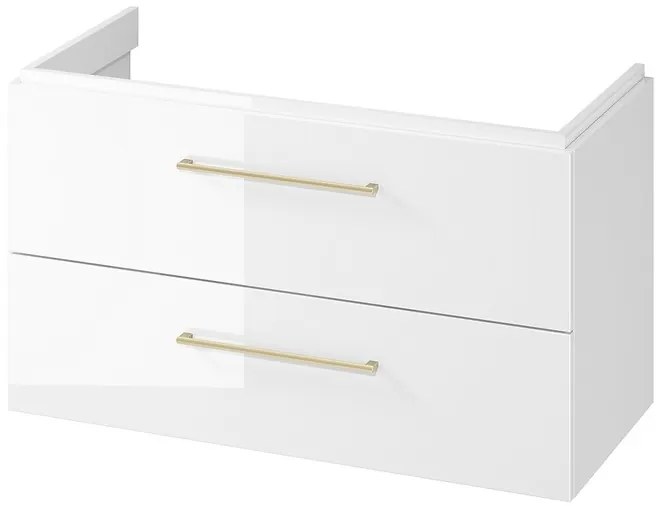 Cersanit Larga, závesná umývadlová skrinka 100cm, biela lesklá, S932-076