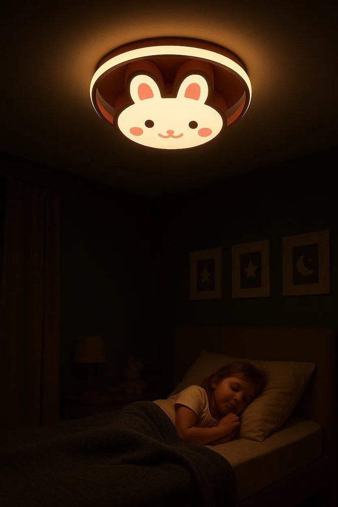 IKO LED stropná lampa s diaľkovým ovládačom – Ružový zajačik
