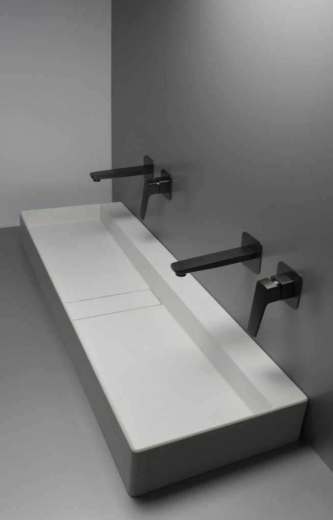 Deante Blur, granitové umývadlo na dosku 1200x400x120 mm, biela, DEA-CQB_AU2S