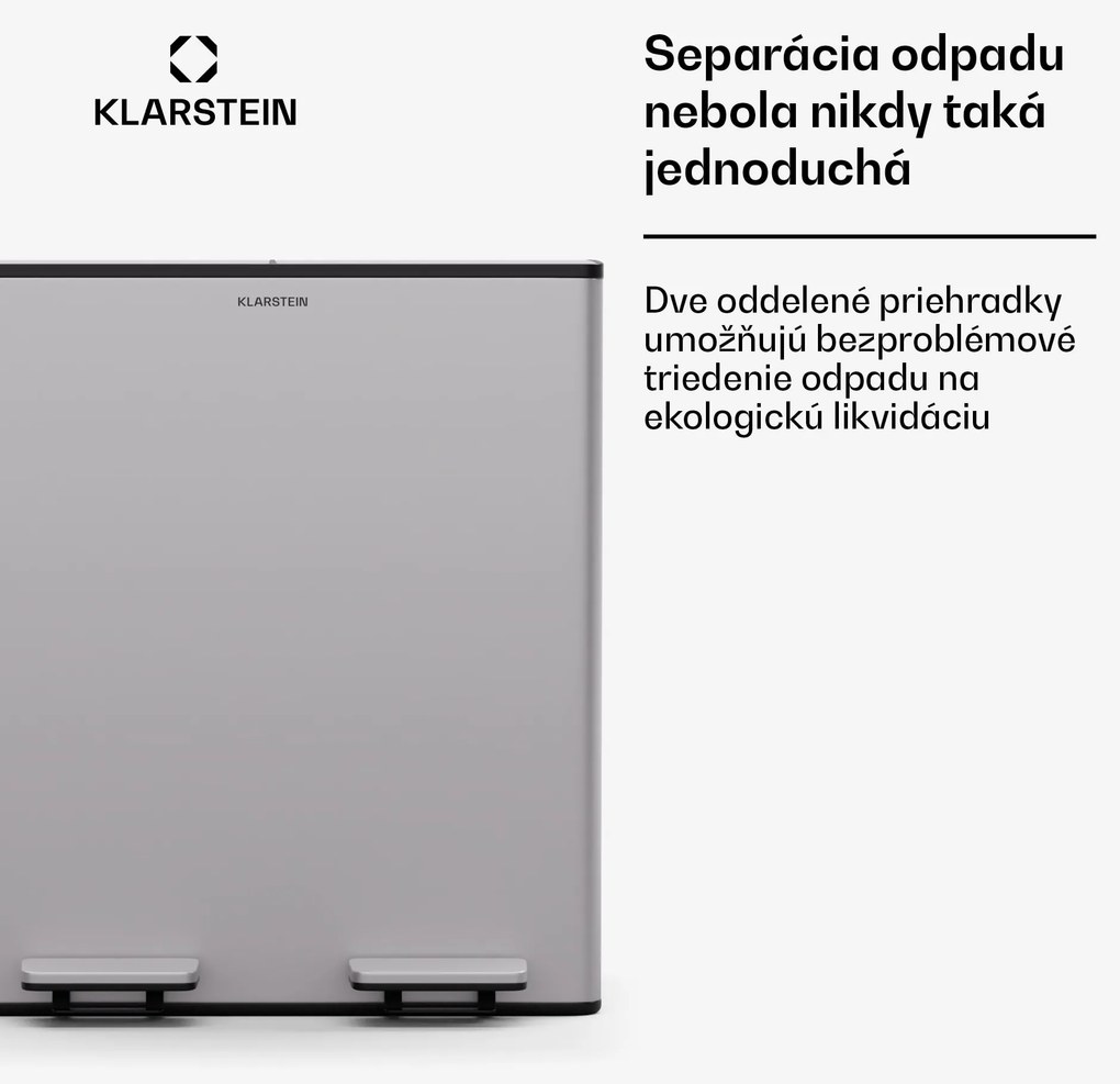 Klarstein EcoVista, odpadkový kôš s kompostérom, 40 l + 3 l/kôš + kompostér, Soft-Close