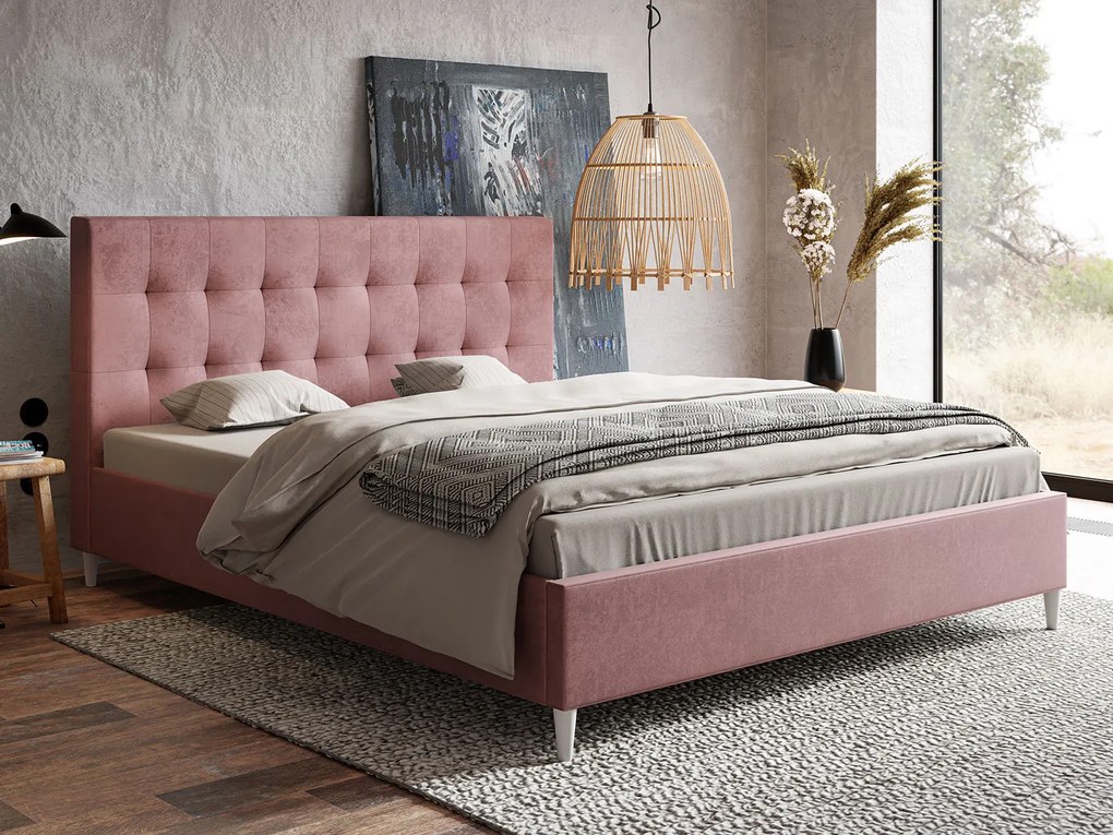PROXIMA.store - Škandinávska čalúnená posteľ ROSE ROZMER: 180 x 200 cm, FARBA NÔH: biela