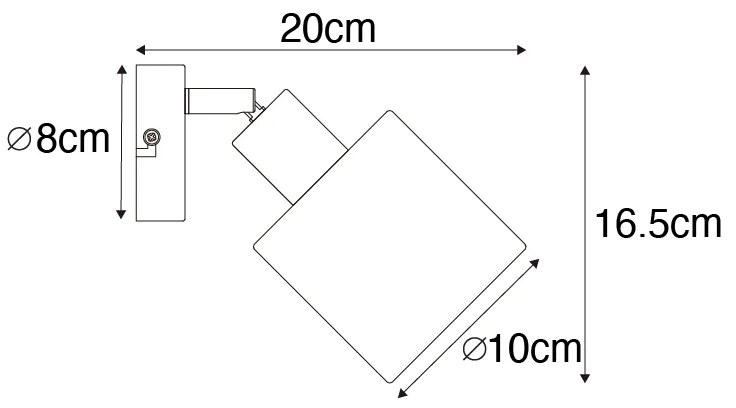 Stropné svietidlo čierne nastaviteľné - Hetta