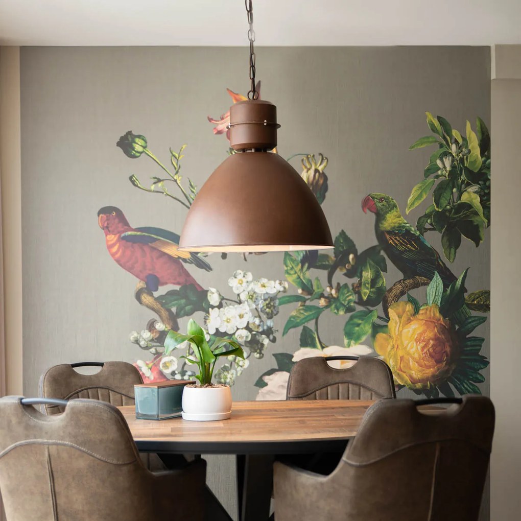 Priemyselné závesné svietidlo hrdzavé - Flynn