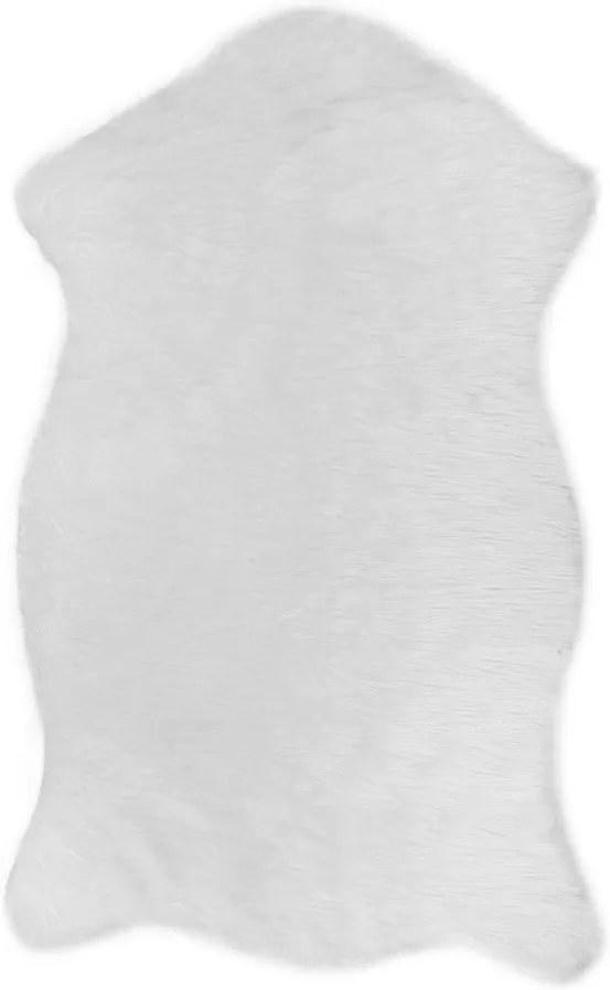 Biely koberec z umelej kožušiny Dione, 100 x 75 cm