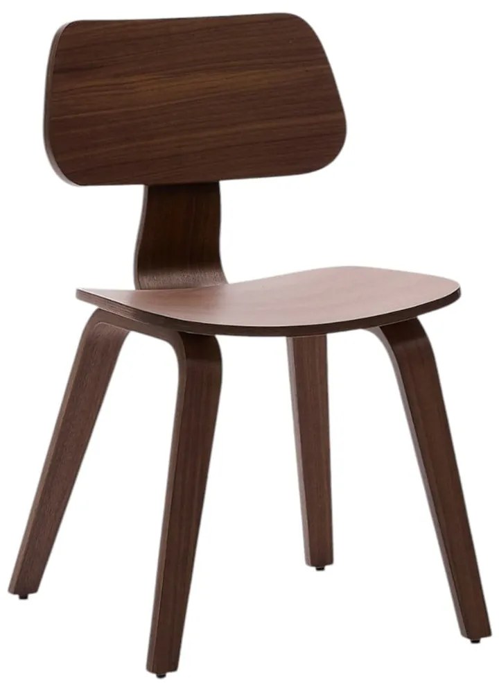 Tmavohnedá jedálenská stolička v dekore orecha Gena – Kave Home