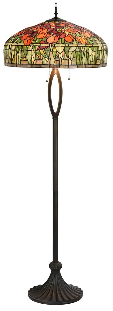 Stojace vitrážové lampy Tiffany Amorette- Ø 56 cm E27 / max 3 * 60W