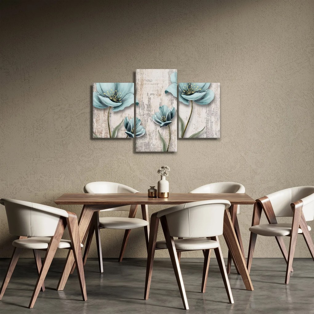 Obraz - Kvety na textúre (90x60 cm)