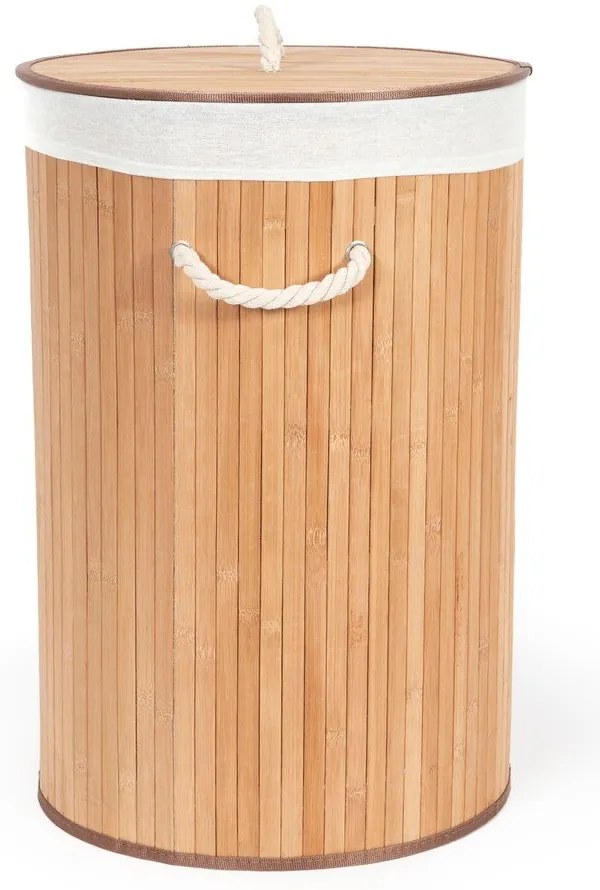 Okrúhly bambusový kôš na bielizeň Compactor Round