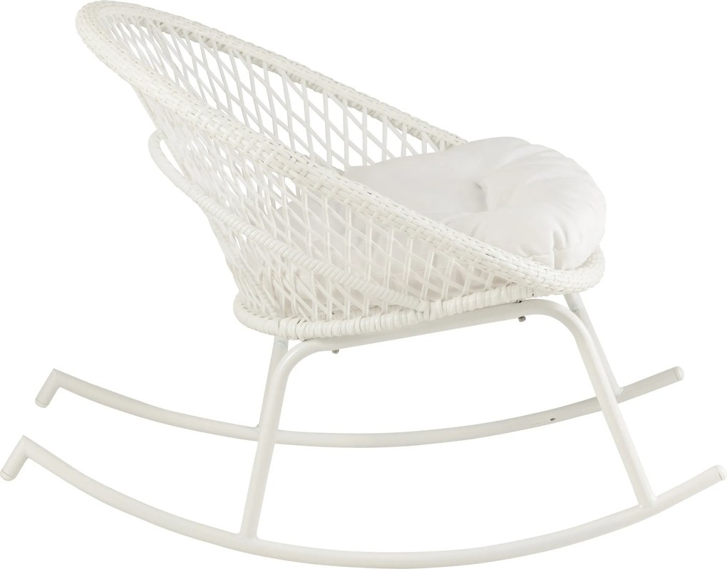 Biele ratanové záhradné hojdacie kreslo Zayo White - 118*82*78 cm