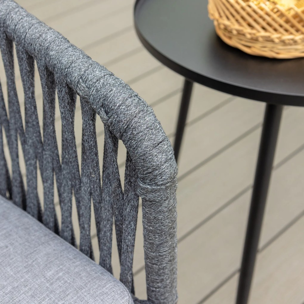 Sada záhradného nábytku Luvre čierna/sivá