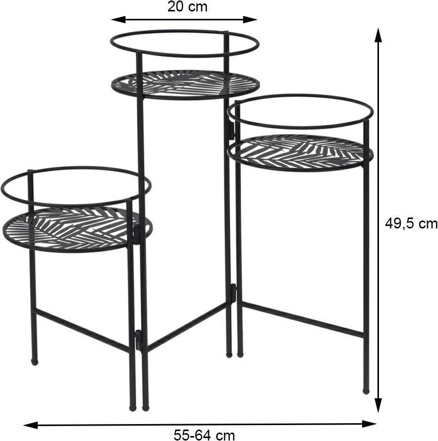 STOJAN NA KVETINÁČ TRIPLE 55X64X20 CM ČIERNA