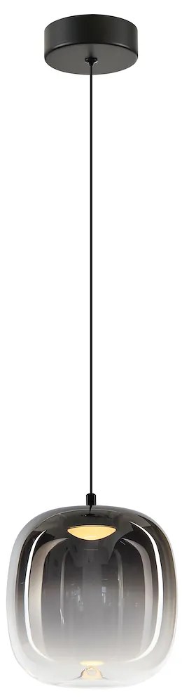 Závesné svietidlo Vaso, 1x grafitové sklenené tienidlo, (fi 15cm), b